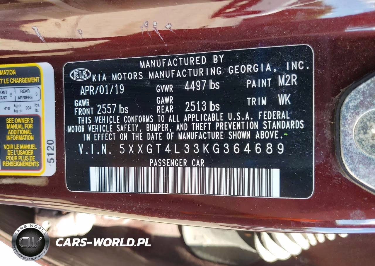 2019 Kia Optima Lx VIN:5XXGT4L33KG364689 - 12