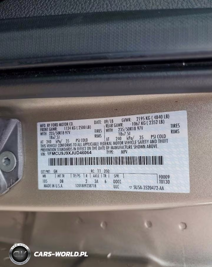 2018 Ford Escape Titanium VIN:1FMCU9J9XJUD46064 - 13