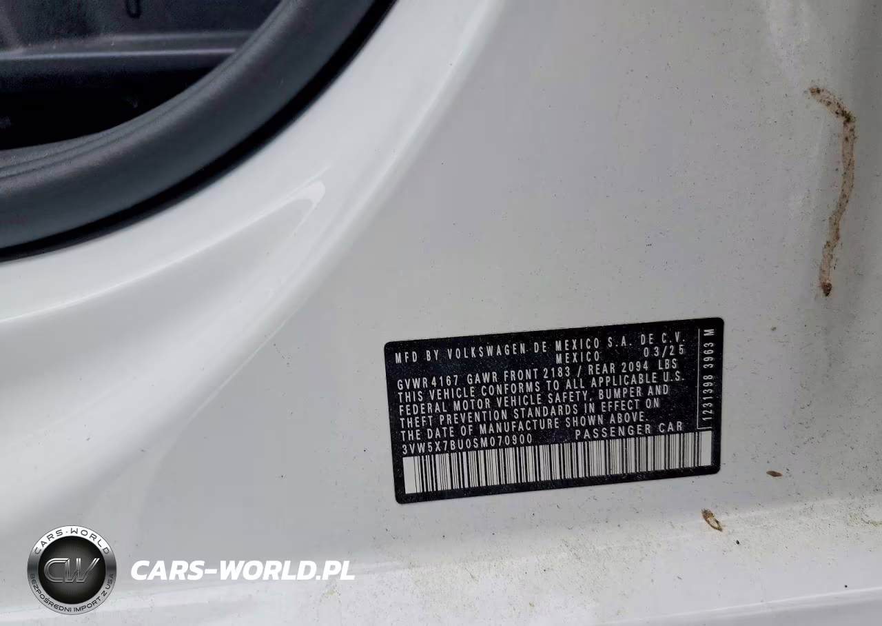2025 Volkswagen Jetta S VIN:3VW5X7BU0SM070900 - 12