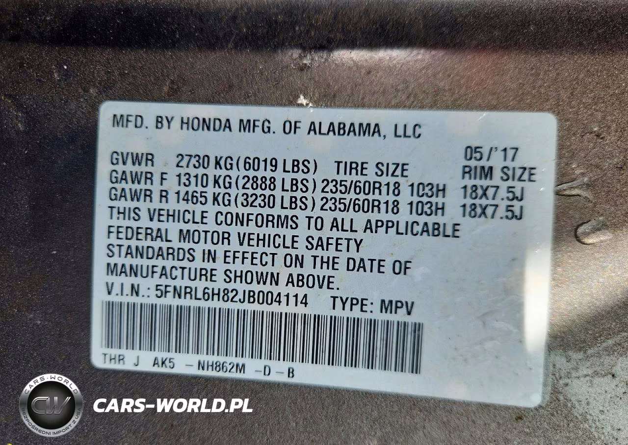 2018 Honda Odyssey Touring VIN:5FNRL6H82JB004114 - 13