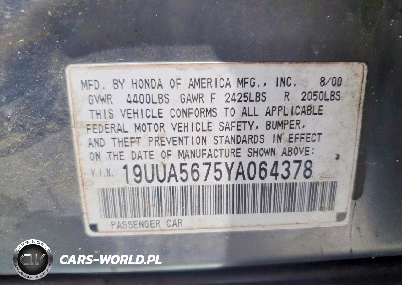 2000 Acura 3.2Tl VIN:19UUA5675YA064378 - 13