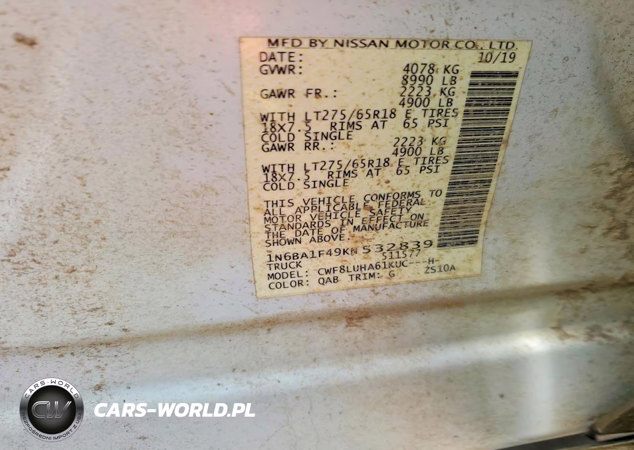 2019 Nissan Titan Xd S VIN:1N6BA1F49KN532839 - 12