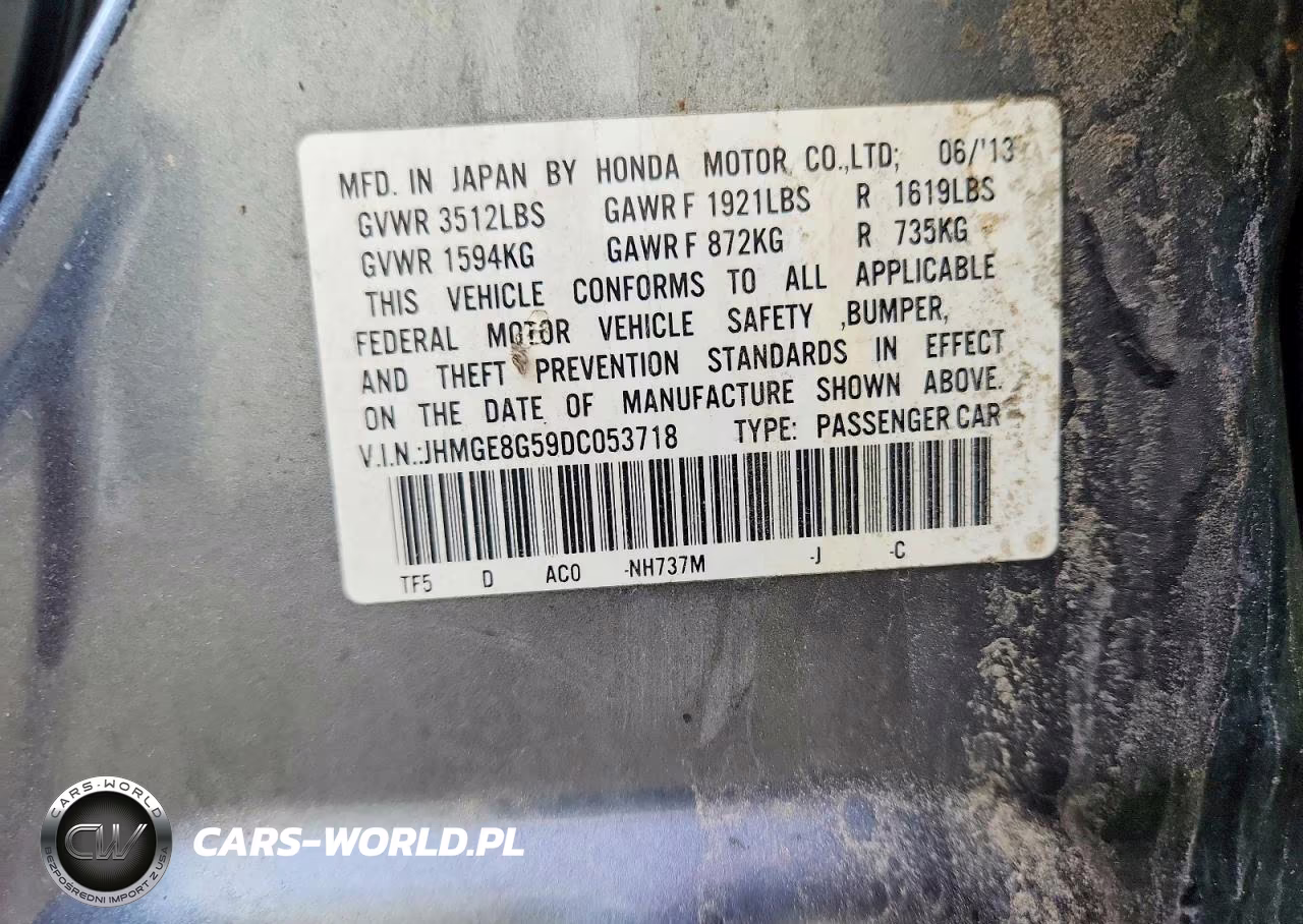 2013 Honda Fit Sport VIN:JHMGE8G59DC053718 - 12