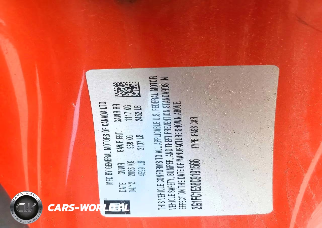CHEVROLET CAMARO LT VIN:2G1FC1E38C9191566 - 12