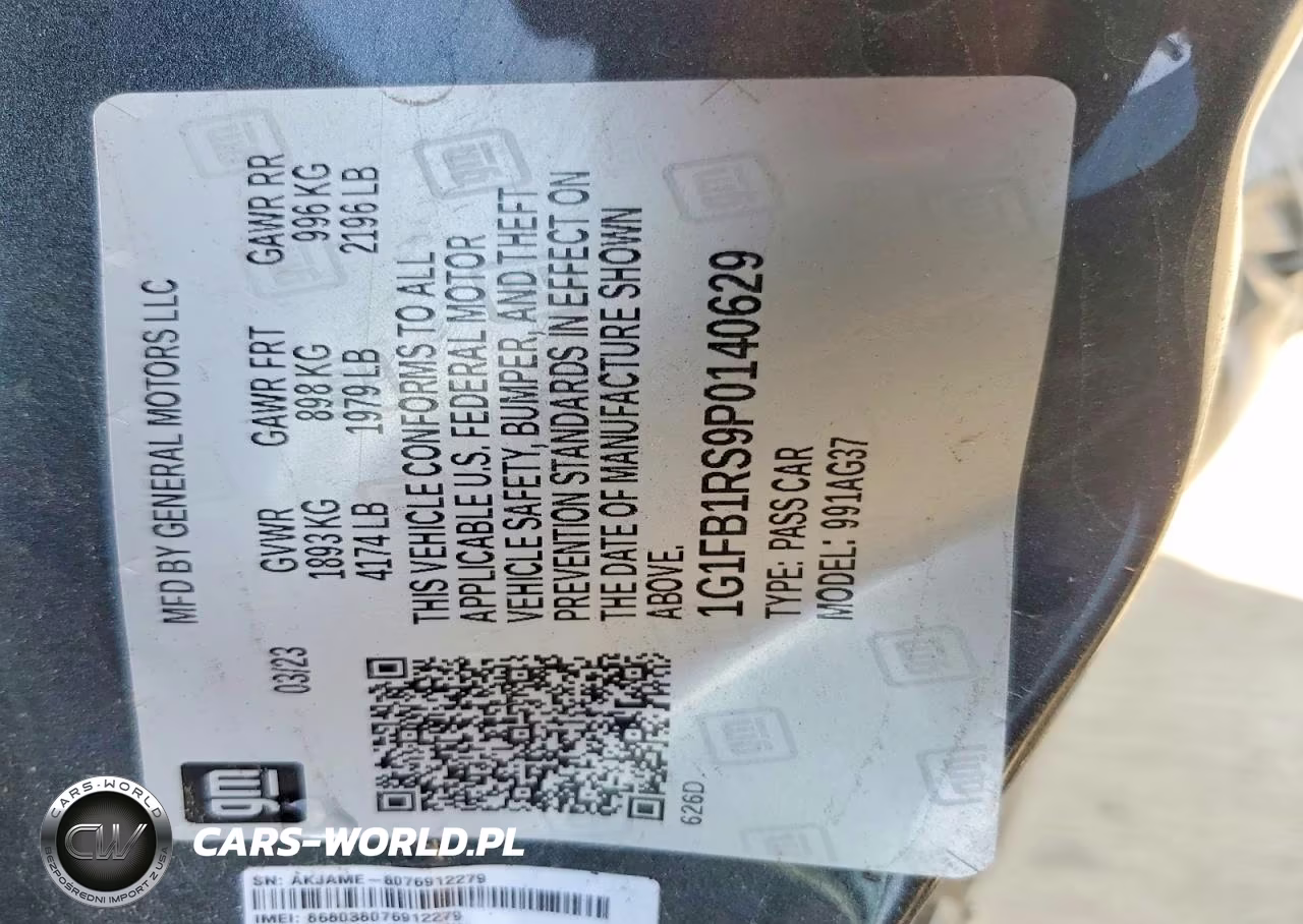 2023 Chevrolet Camaro Ls VIN:1G1FB1RS9P0140629 - 12