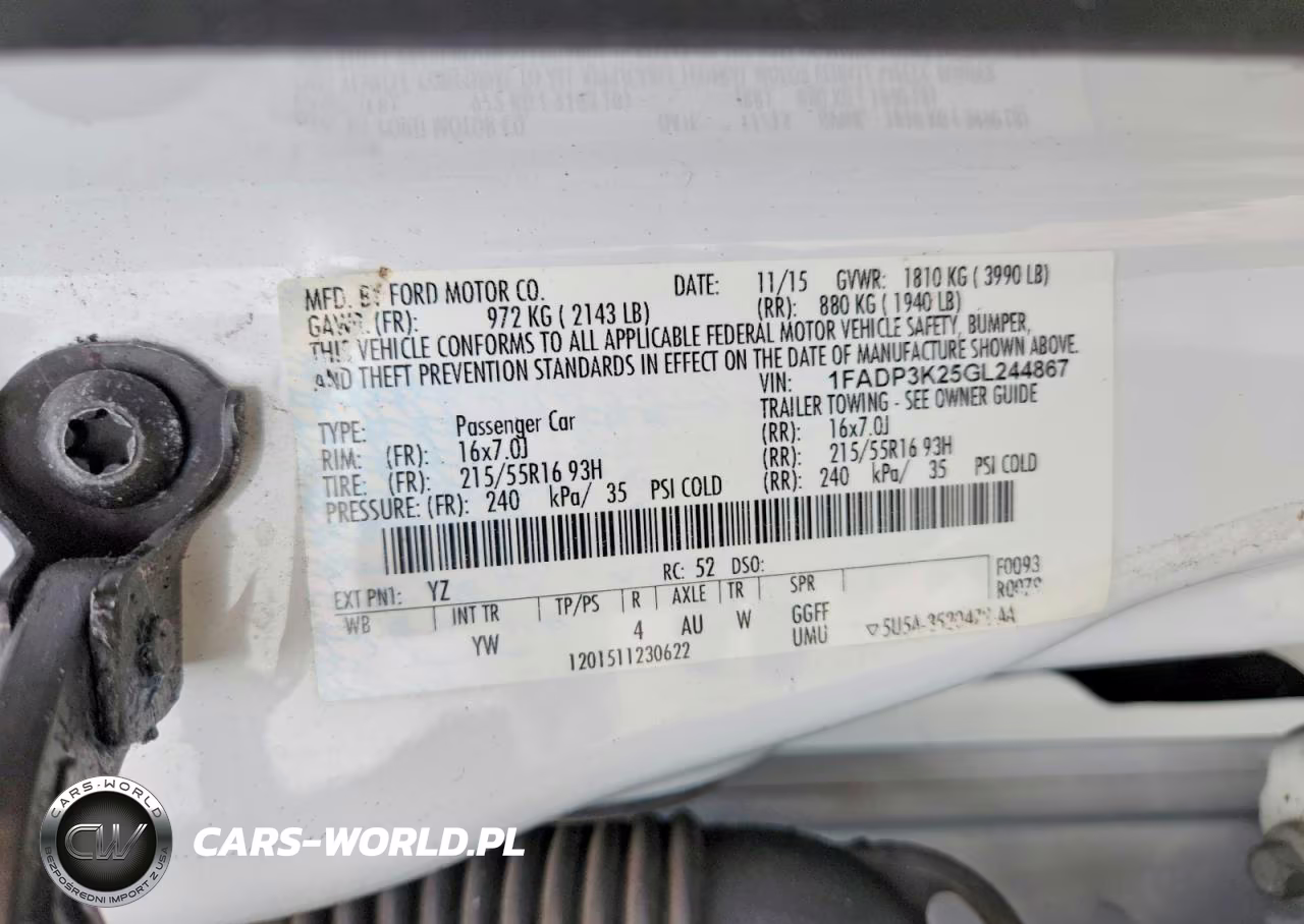 2016 Ford Focus Se VIN:1FADP3K25GL244867 - 12
