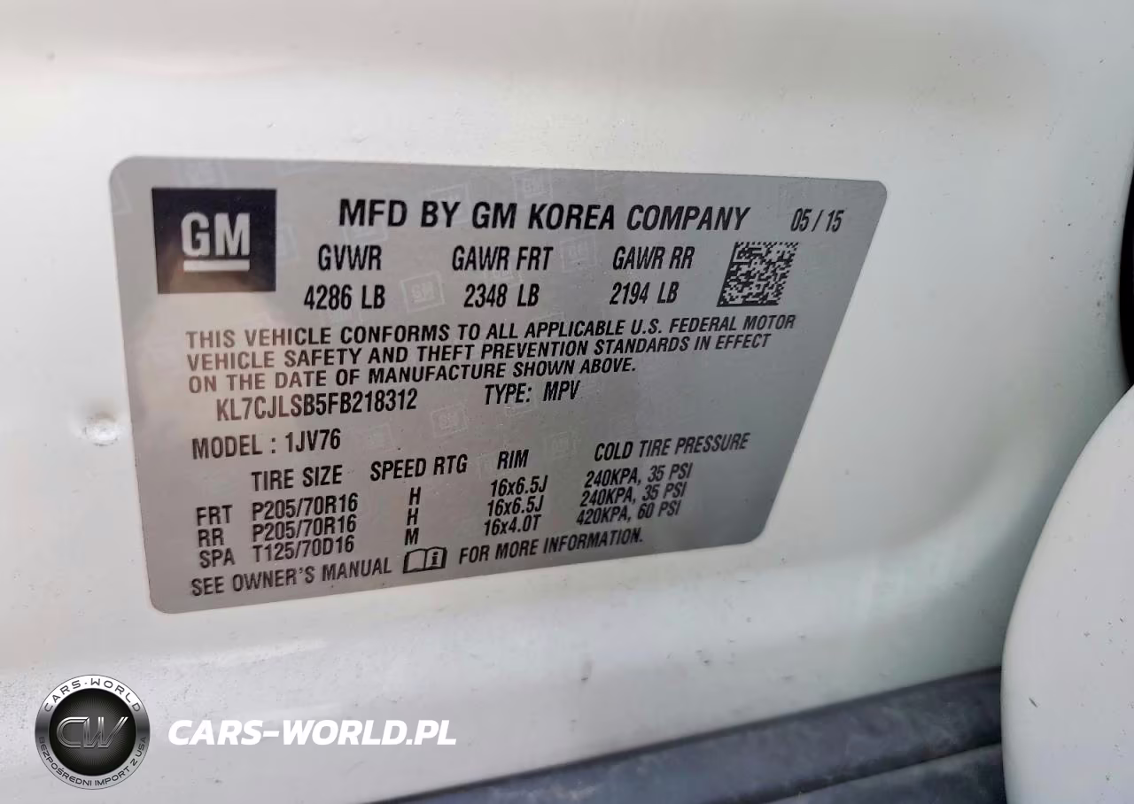 2015 Chevrolet Trax 1Lt VIN:KL7CJLSB5FB218312 - 13