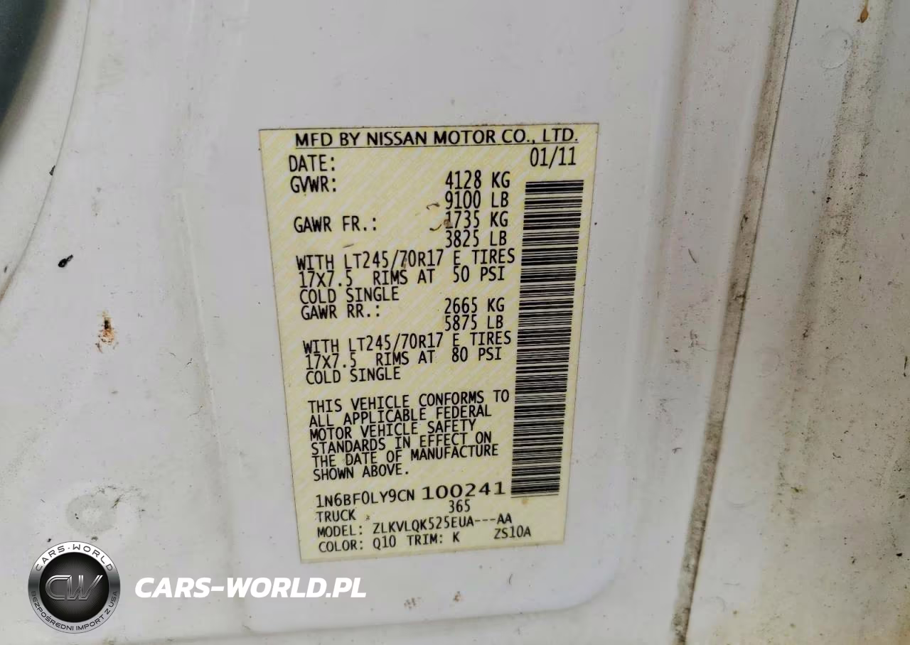 2012 Nissan Nv 2500 VIN:1N6BF0LY9CN100241 - 14