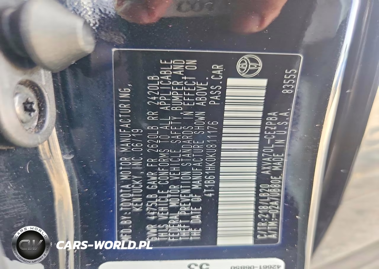2019 Toyota Camry Xse VIN:4T1B61HK0KU811176 - 12