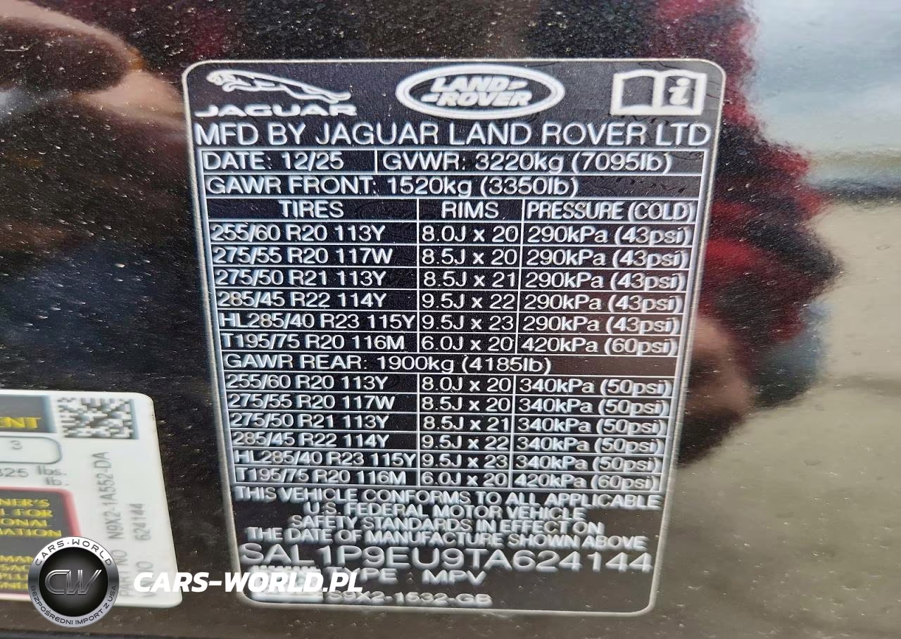 2026 Land Rover Range Rvr VIN:SAL1P9EU9TA624144 - 14
