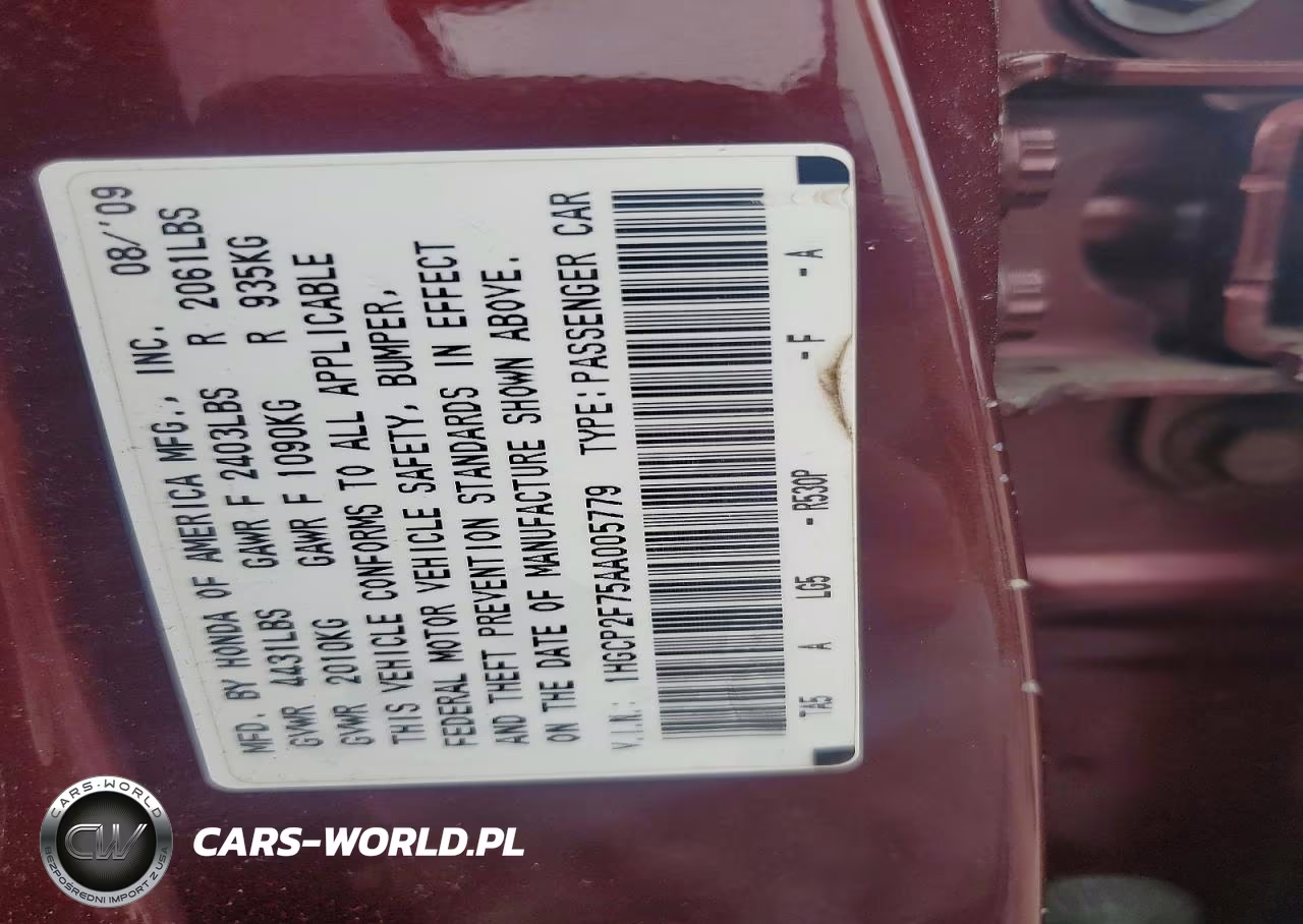 2010 Honda Accord Ex VIN:1HGCP2F75AA005779 - 12
