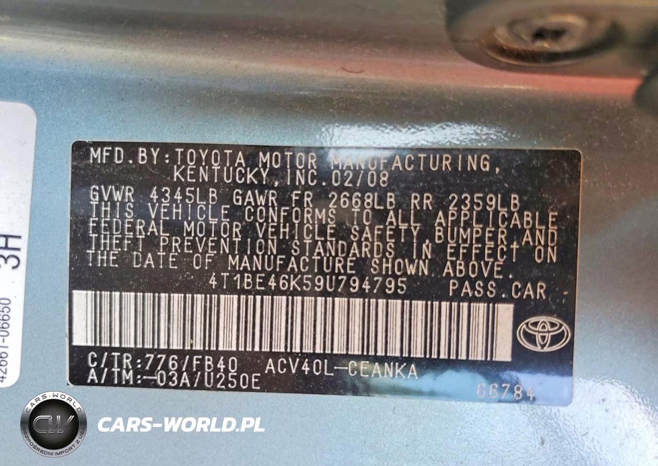 2009 Toyota Camry Le VIN:4T1BE46K59U794795 - 12