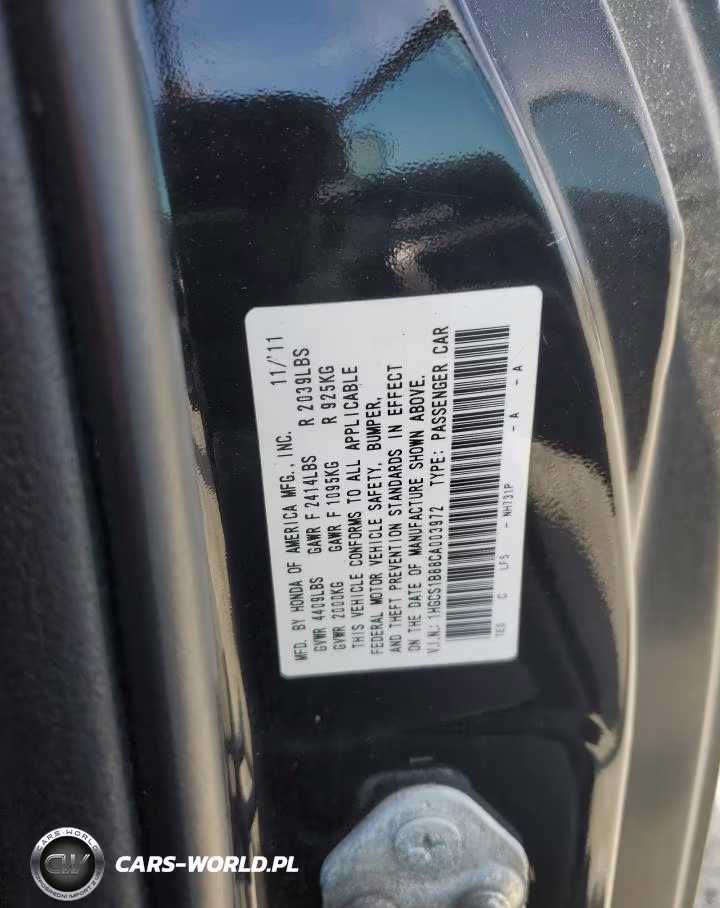 2012 Honda Accord Exl VIN:1HGCS1B88CA003972 - 12