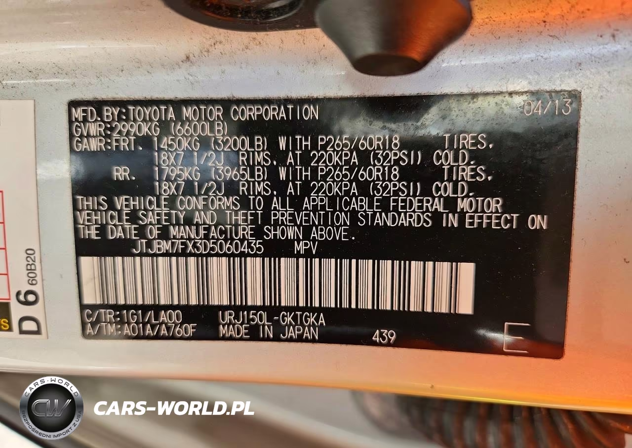 2013 Lexus Gx 460 VIN:JTJBM7FX3D5060435 - 13