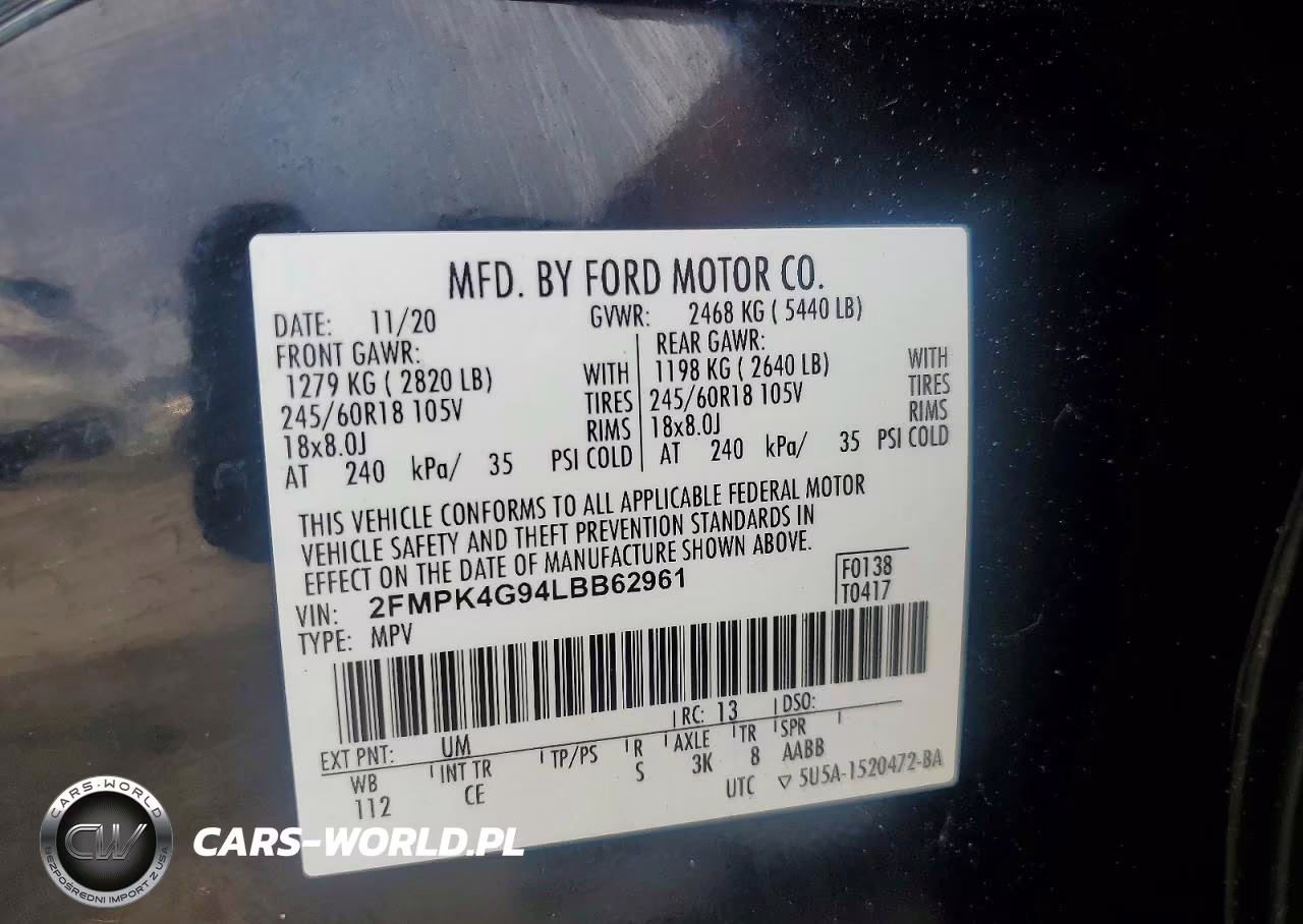 2020 Ford Edge Se VIN:2FMPK4G94LBB62961 - 13