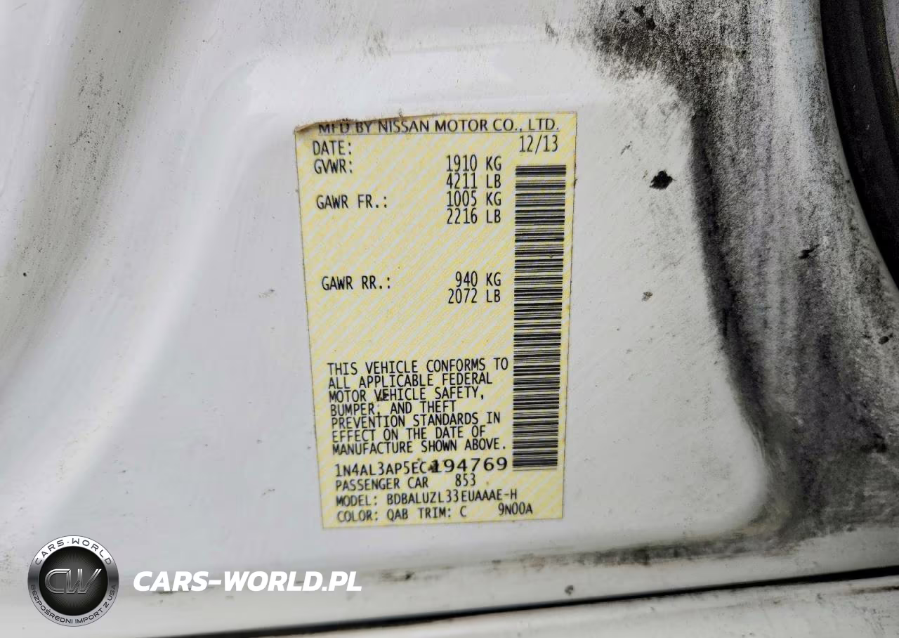 2014 Nissan Altima 2.5 Sv VIN:1N4AL3AP5EC194769 - 12
