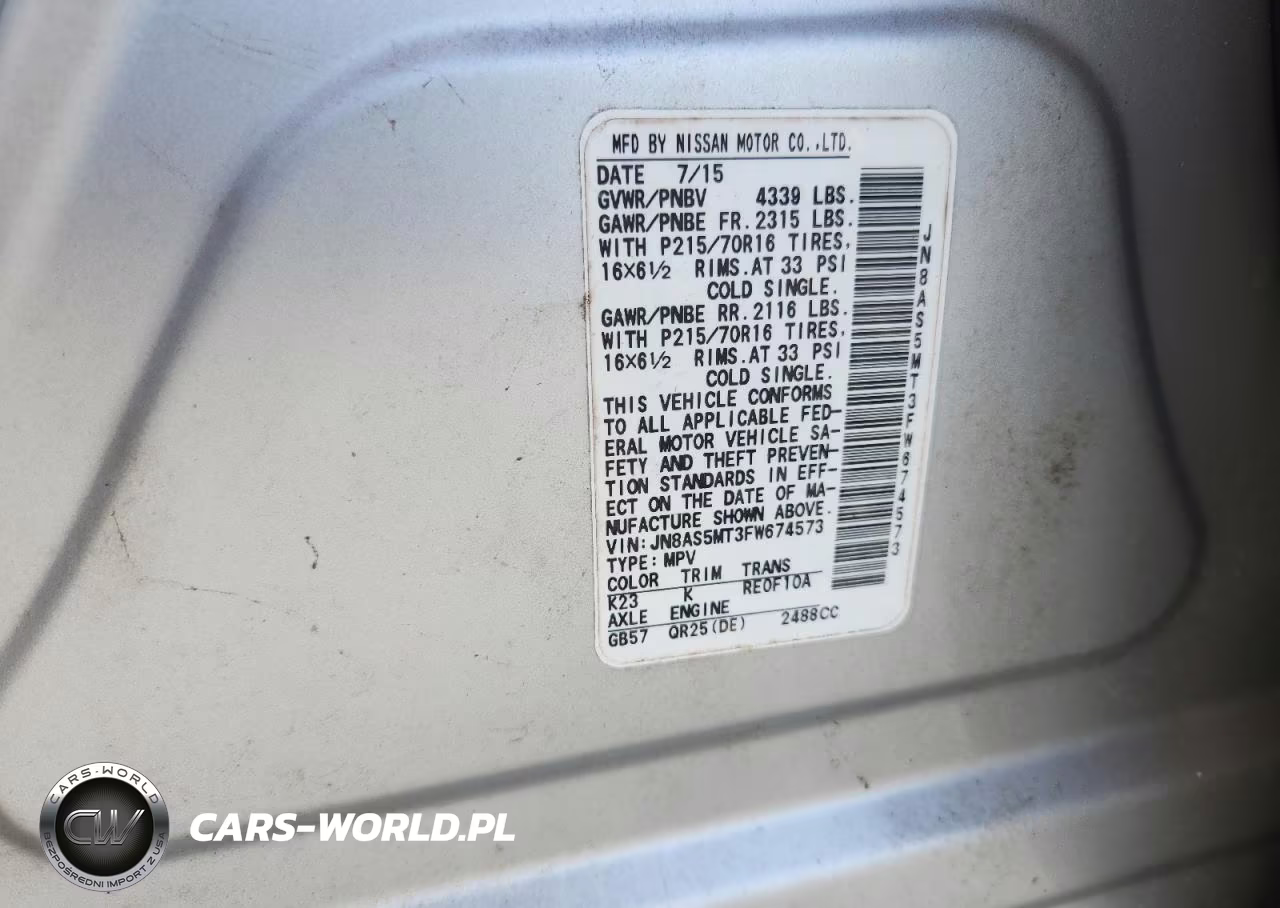 2015 Nissan Rogue Select S VIN:JN8AS5MT3FW674573 - 13