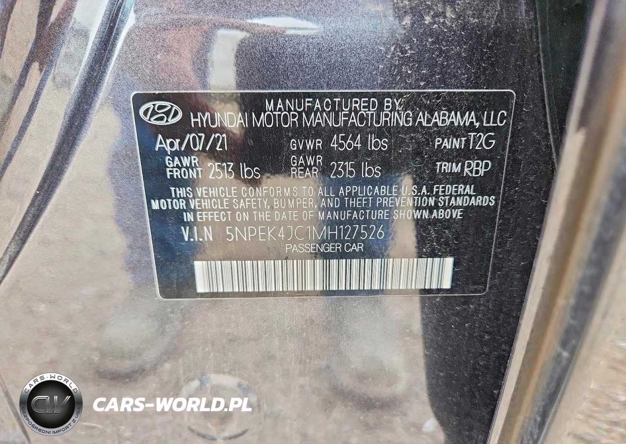 2021 Hyundai Sonata VIN:5NPEK4JC1MH127526 - 13