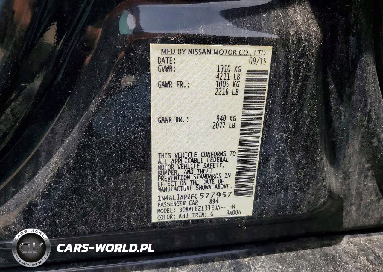 2015 Nissan Altima 2.5 S VIN:1N4AL3AP2FC577957 - 13