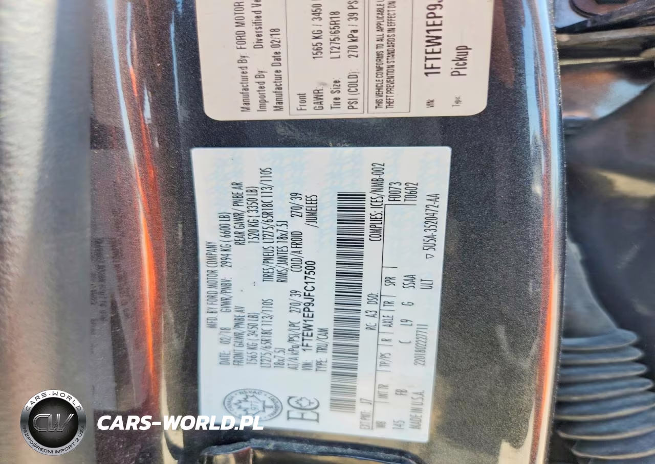 2018 Ford F150 Supercrew VIN:1FTEW1EP9JFC17500 - 12