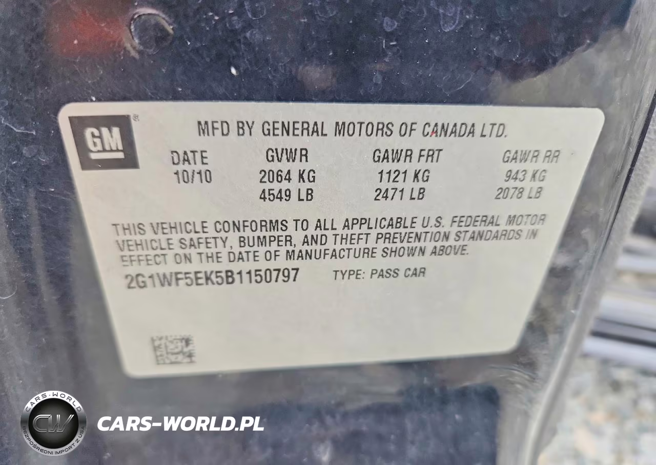 2011 Chevrolet Impala Ls VIN:2G1WF5EK5B1150797 - 12