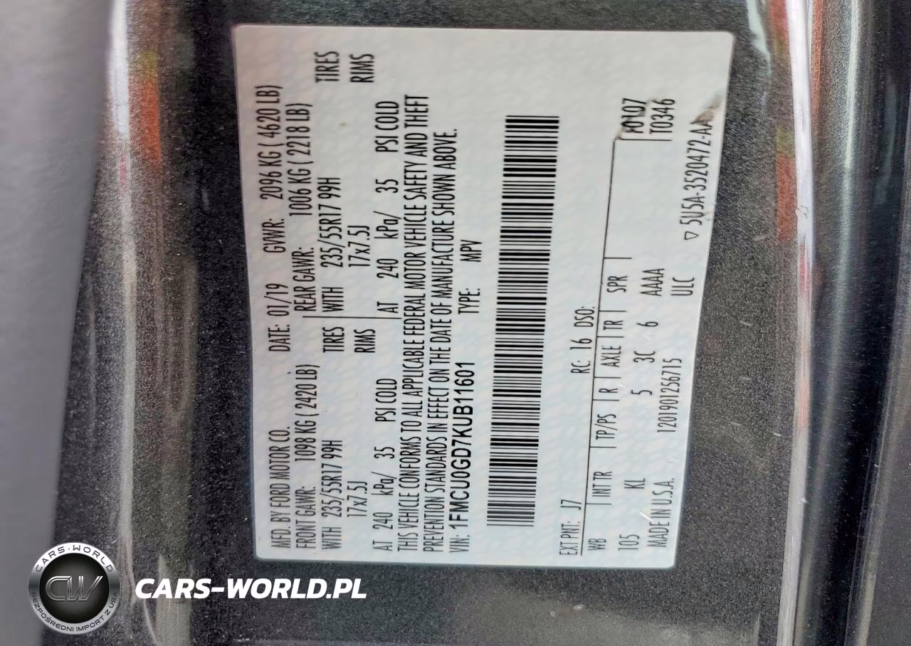2019 Ford Escape Se VIN:1FMCU0GD7KUB11601 - 13