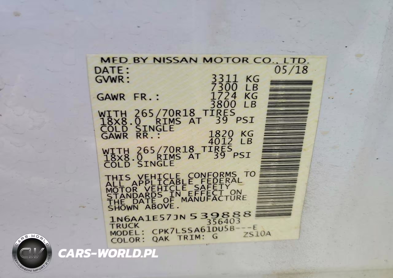 2018 Nissan Titan VIN:1N6AA1E57JN539888 - 12