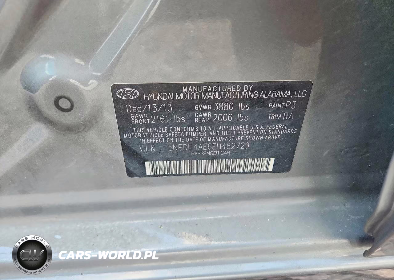 2014 Hyundai Elantra Se VIN:5NPDH4AE6EH462729 - 12