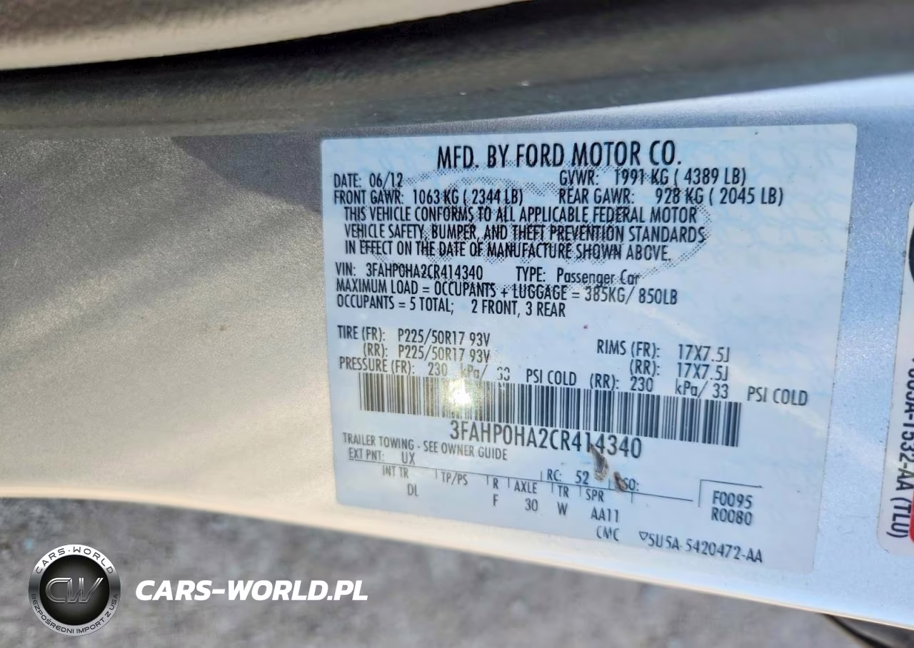 2012 Ford Fusion Se VIN:3FAHP0HA2CR414340 - 13
