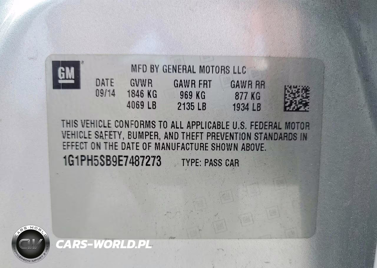 2014 Chevrolet Cruze Eco VIN:1G1PH5SB9E7487273 - 12