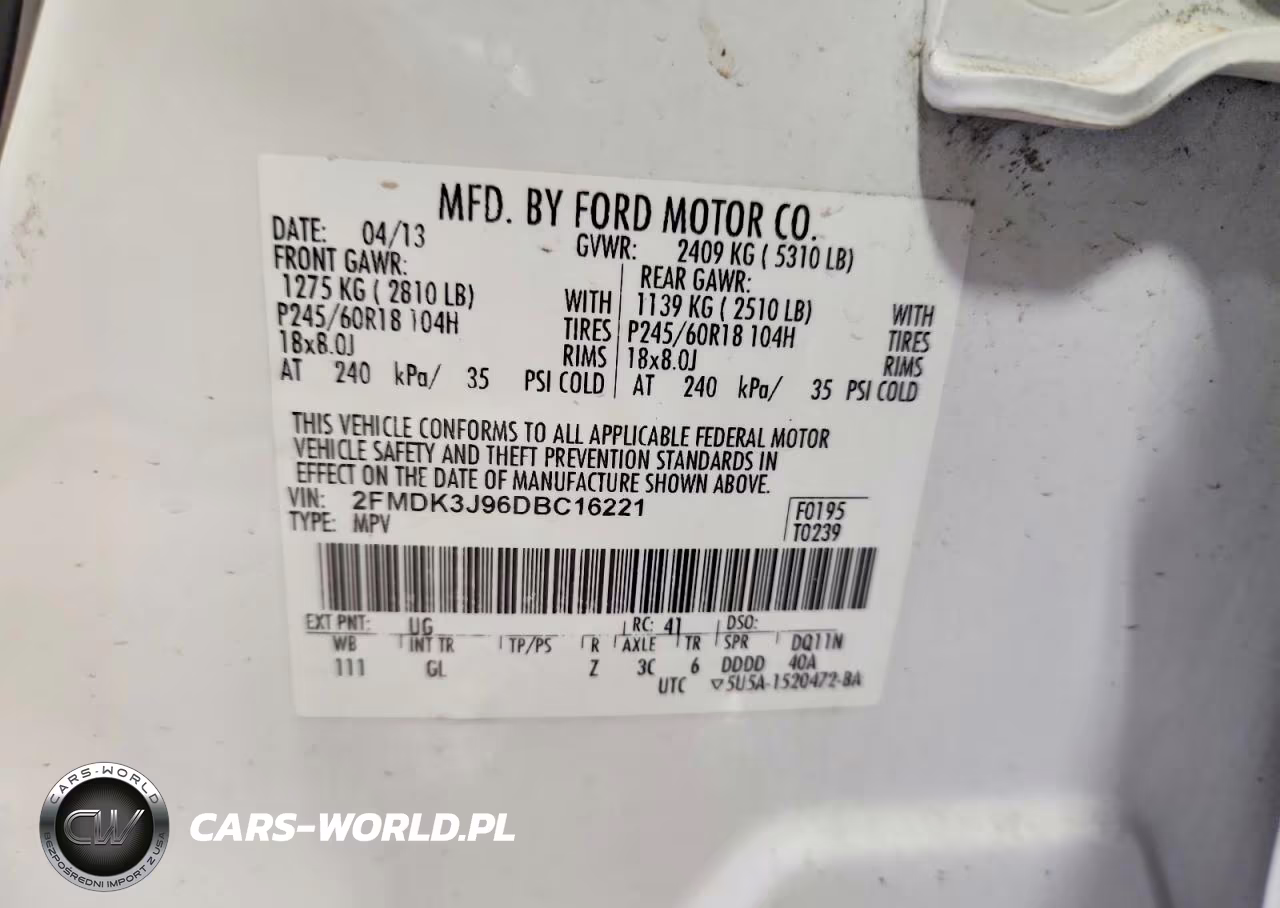 2013 Ford Edge Sel VIN:2FMDK3J96DBC16221 - 12