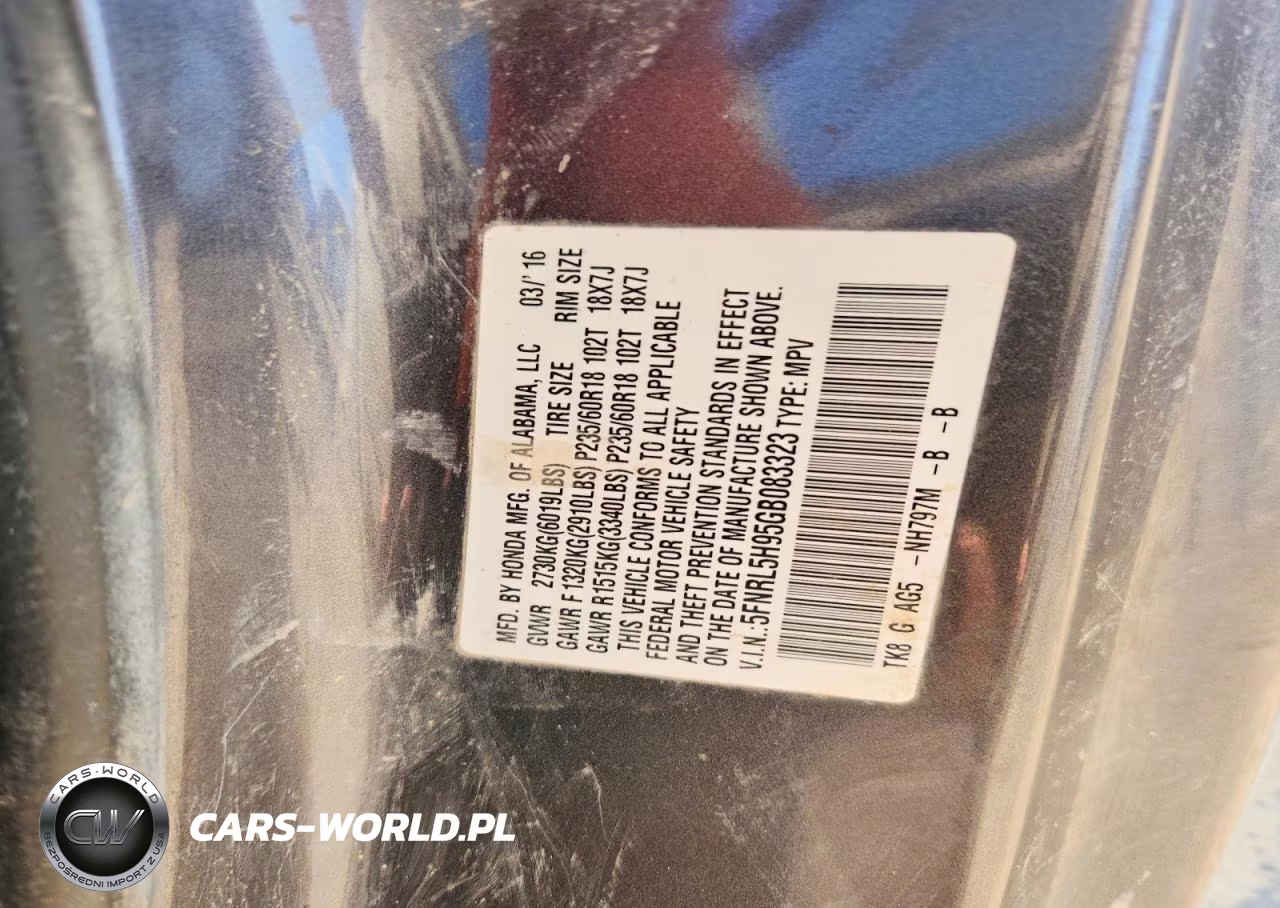 2016 Honda Odyssey Touring VIN:5FNRL5H95GB083323 - 13