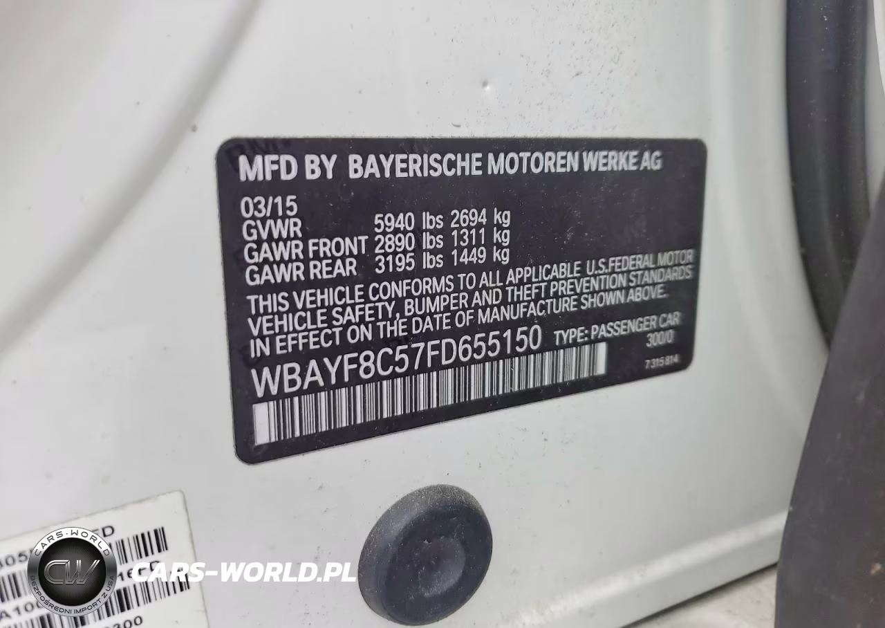 2015 BMW 750 Lxi VIN:WBAYF8C57FD655150 - 12