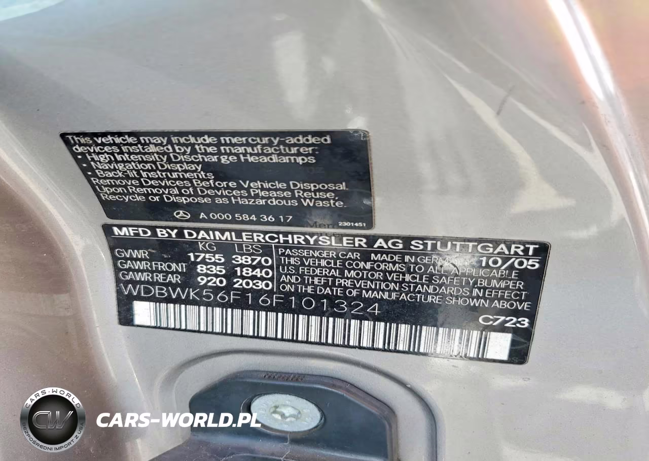 2006 Mercedes-Benz Slk 350 VIN:WDBWK56F16F101324 - 12