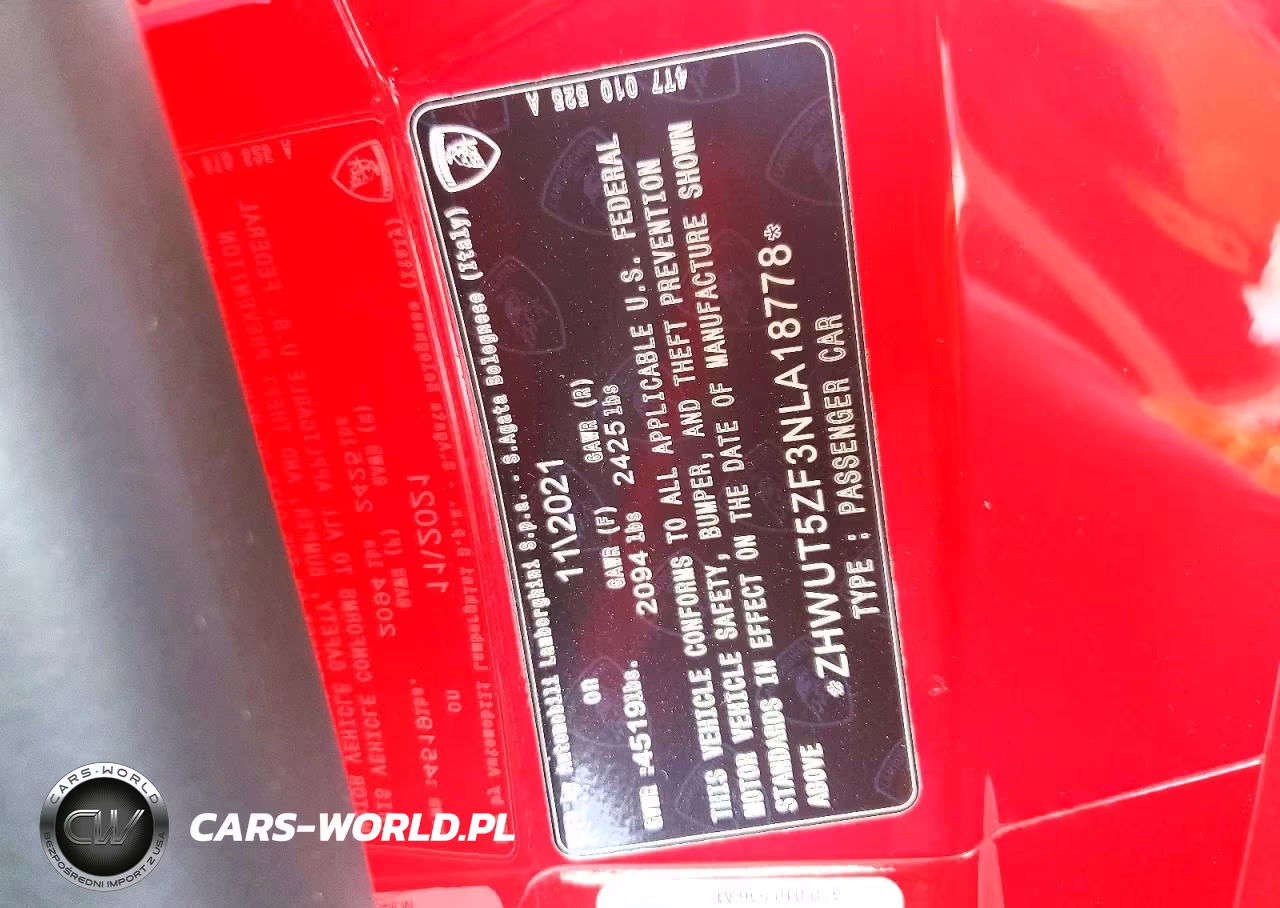 2022 Lamborghini Huracan Evo VIN:ZHWUT5ZF3NLA18778 - 12