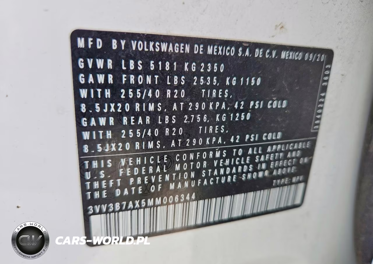 2021 Volkswagen Tiguan Se VIN:3VV3B7AX5MM006344 - 14