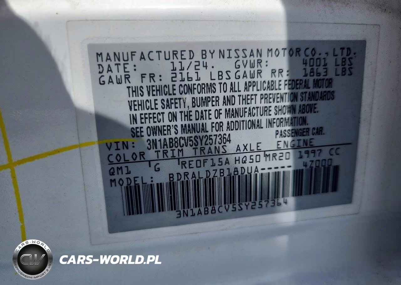 2025 Nissan Sentra Sv VIN:3N1AB8CV5SY257364 - 13