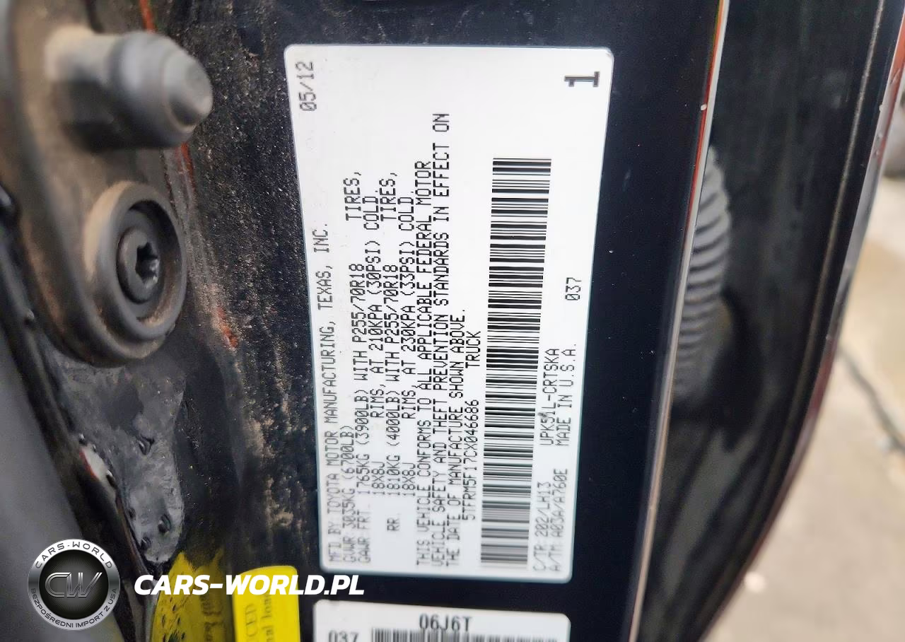 2012 Toyota Tundra VIN:5TFRM5F17CX046686 - 13