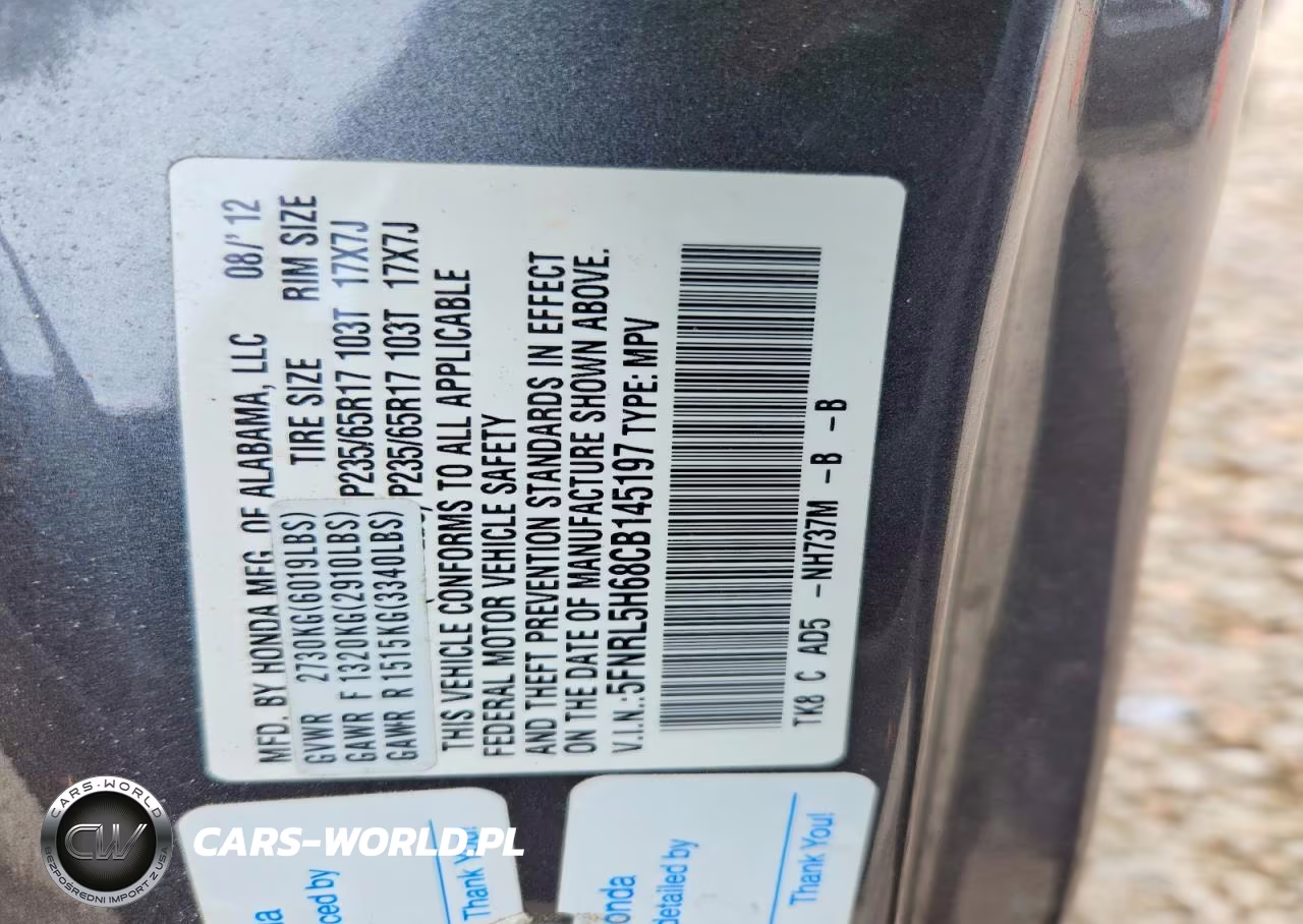 2012 Honda Odyssey Exl VIN:5FNRL5H68CB145197 - 14