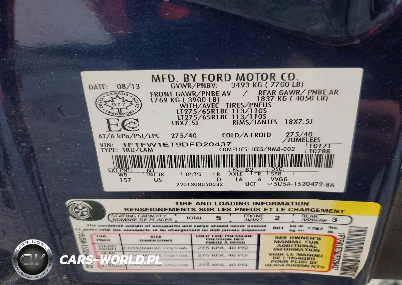 2013 Ford F150 Supercrew VIN:1FTFW1ET9DFD20437 - 12