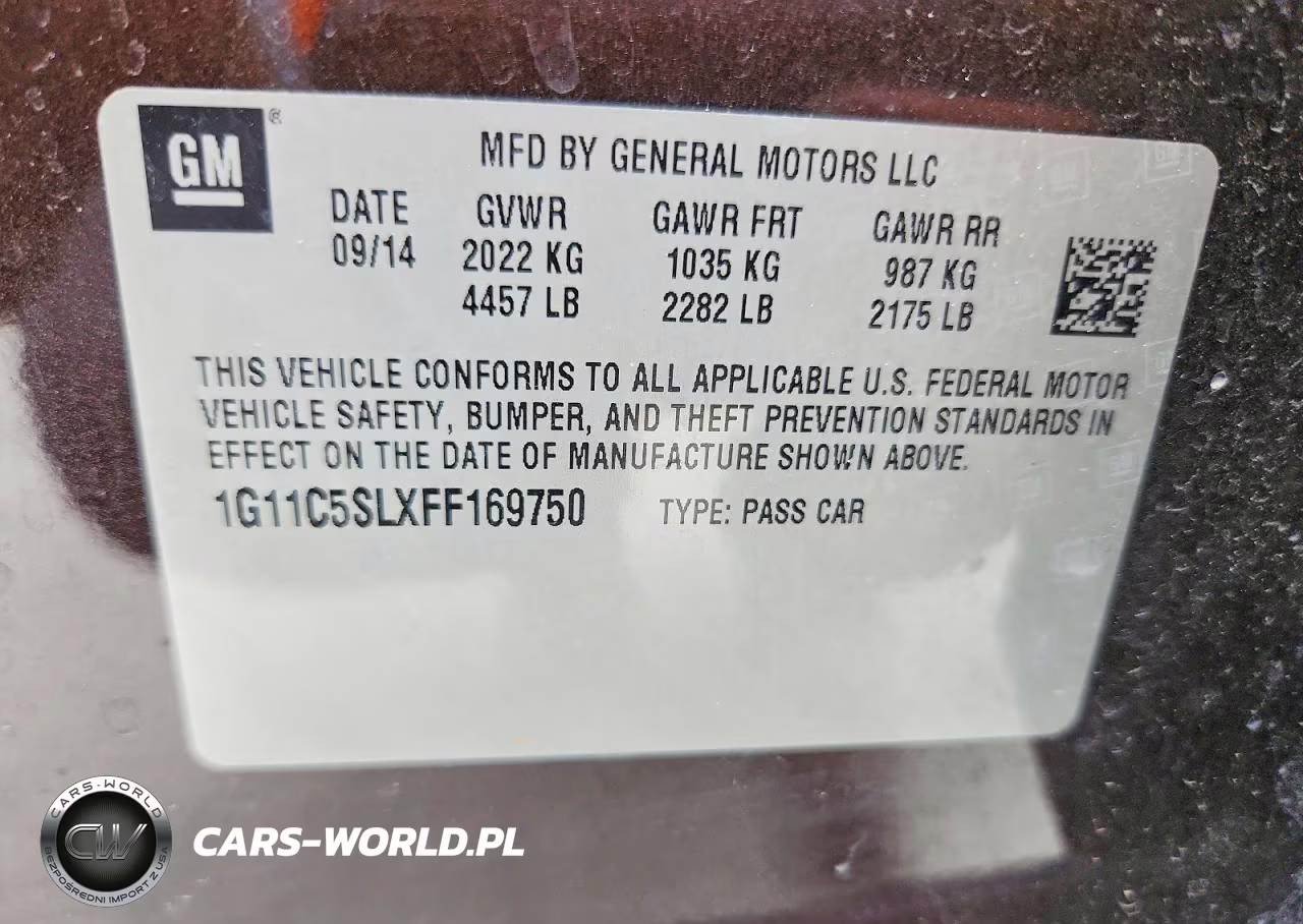 2015 Chevrolet Malibu 1Lt VIN:1G11C5SLXFF169750 - 12