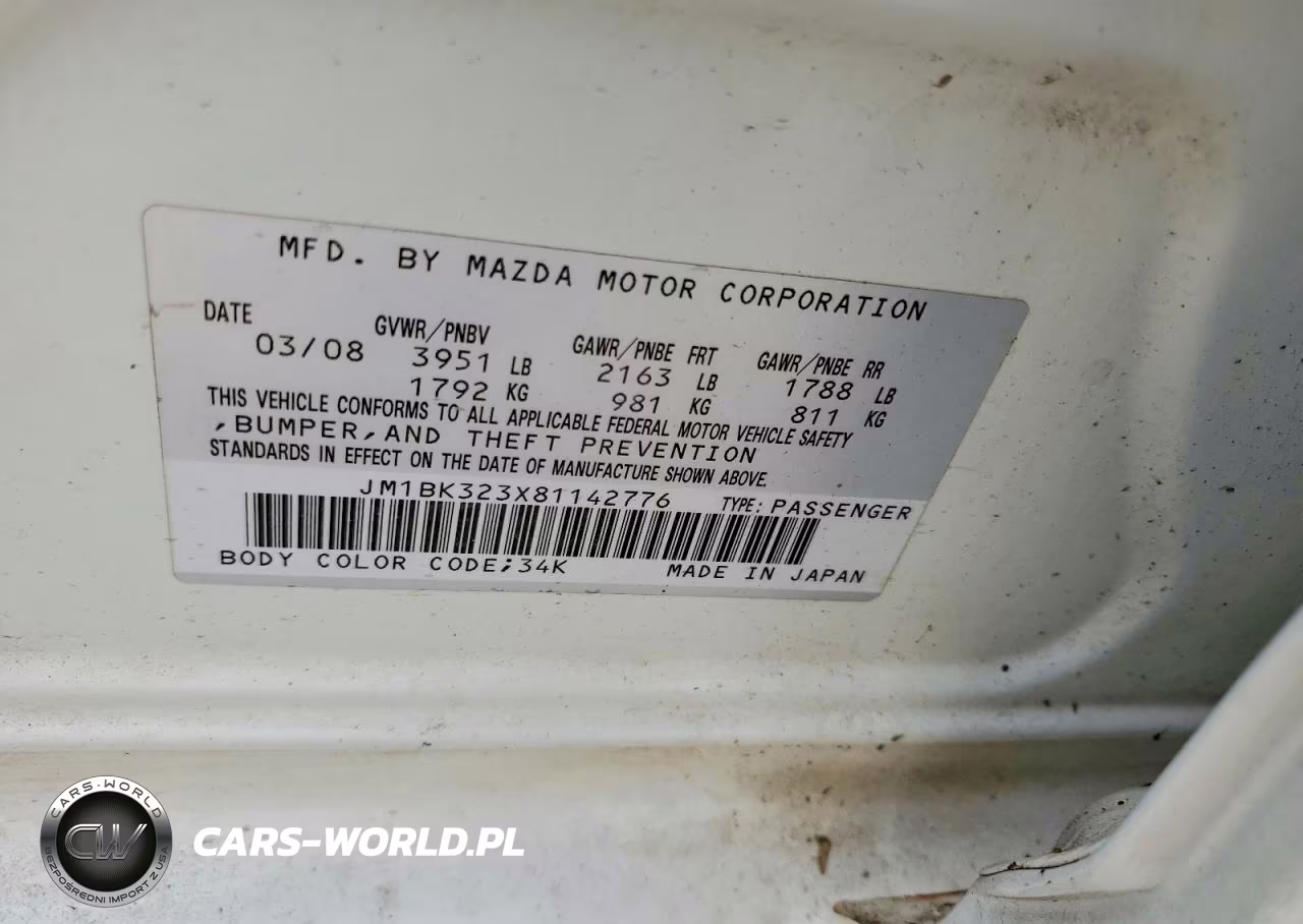 2008 Mazda 3 S VIN:JM1BK323X81142776 - 12