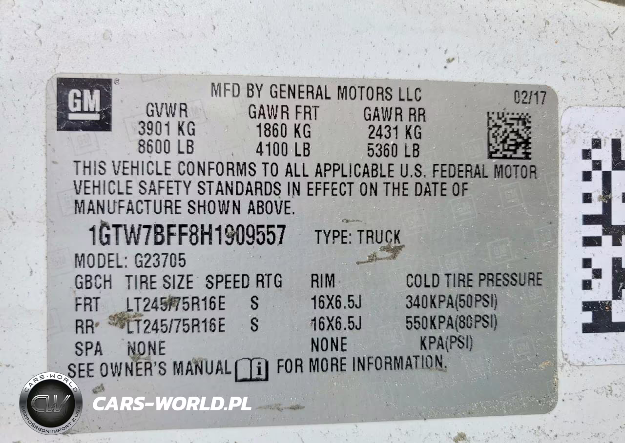 2017 GMC Savana G2500 VIN:1GTW7BFF8H1909557 - 13