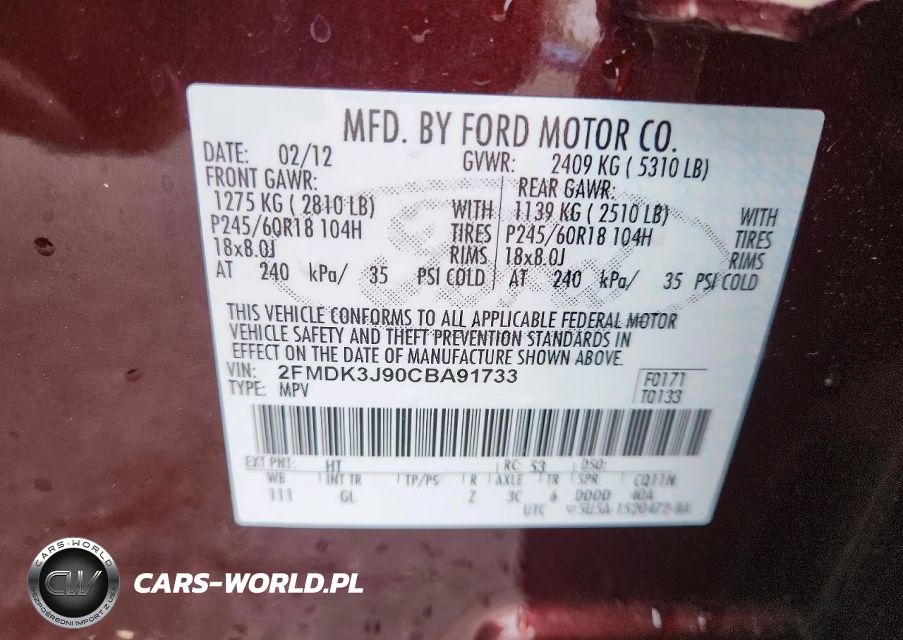2012 Ford Edge Sel VIN:2FMDK3J90CBA91733 - 13