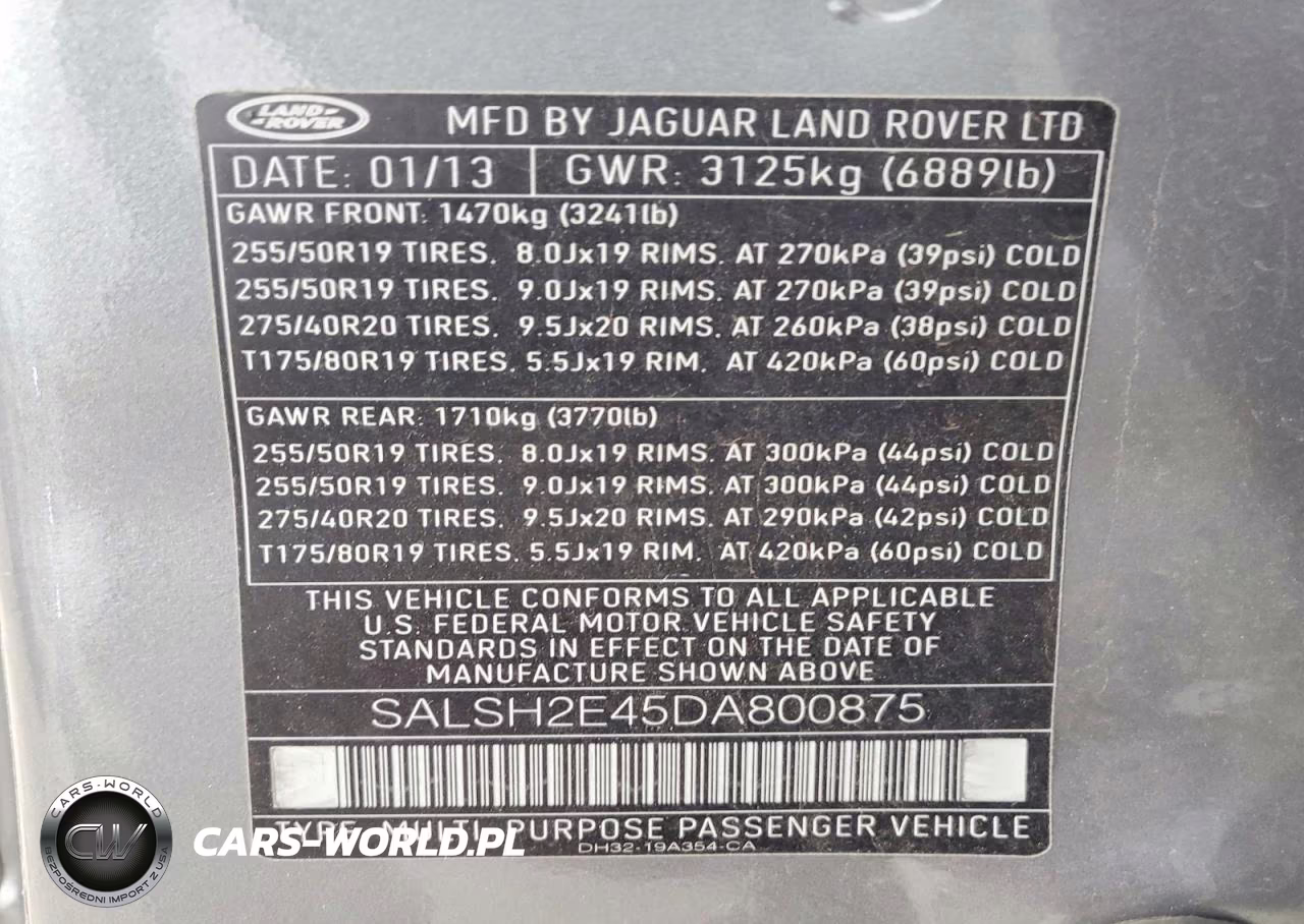 2013 Land Rover Range Rover Sport Sc VIN:SALSH2E45DA800875 - 13