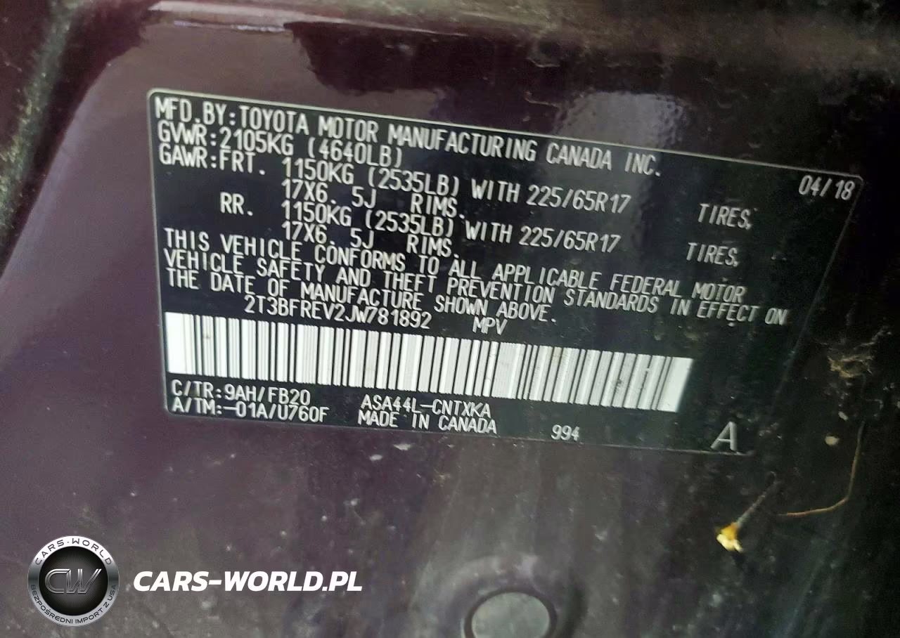 2018 Toyota Rav4 Le VIN:2T3BFREV2JW781892 - 13