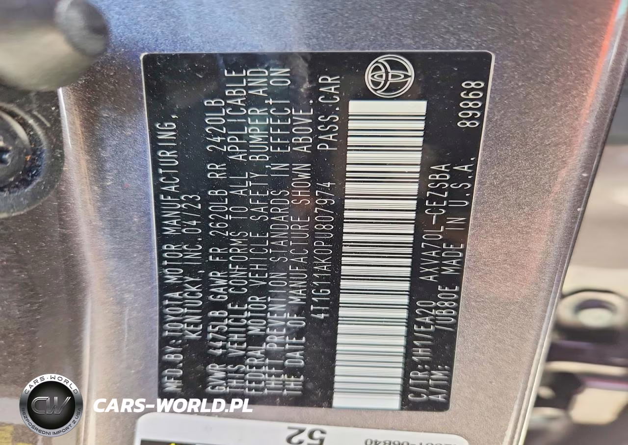 2023 Toyota Camry Se VIN:4T1G11AK0PU807974 - 13