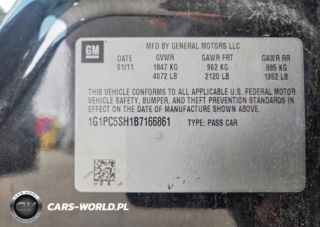 2011 Chevrolet Cruze Ls VIN:1G1PC5SH1B7166861 - 12