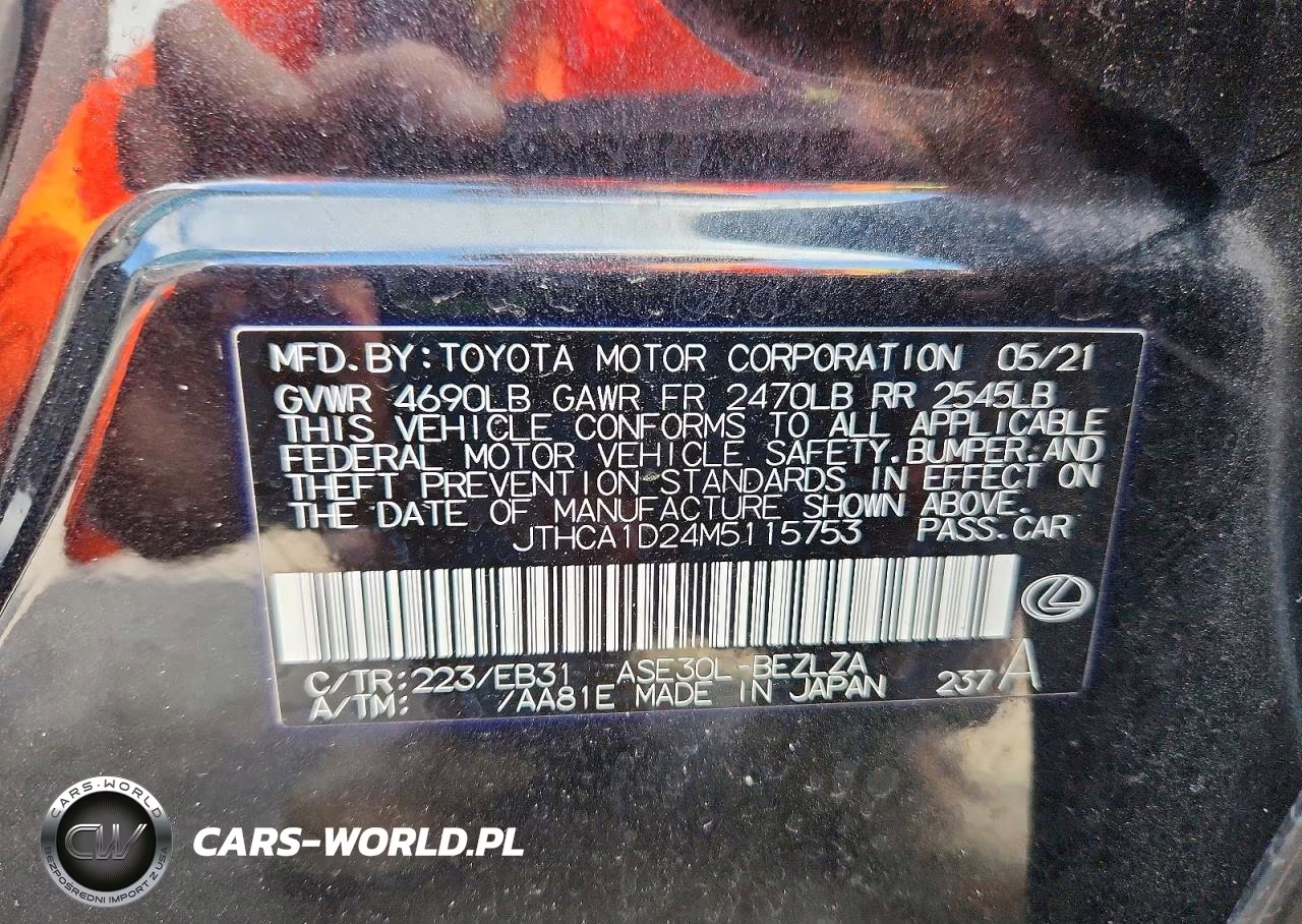 2021 Lexus Is 300 Base VIN:JTHCA1D24M5115753 - 12