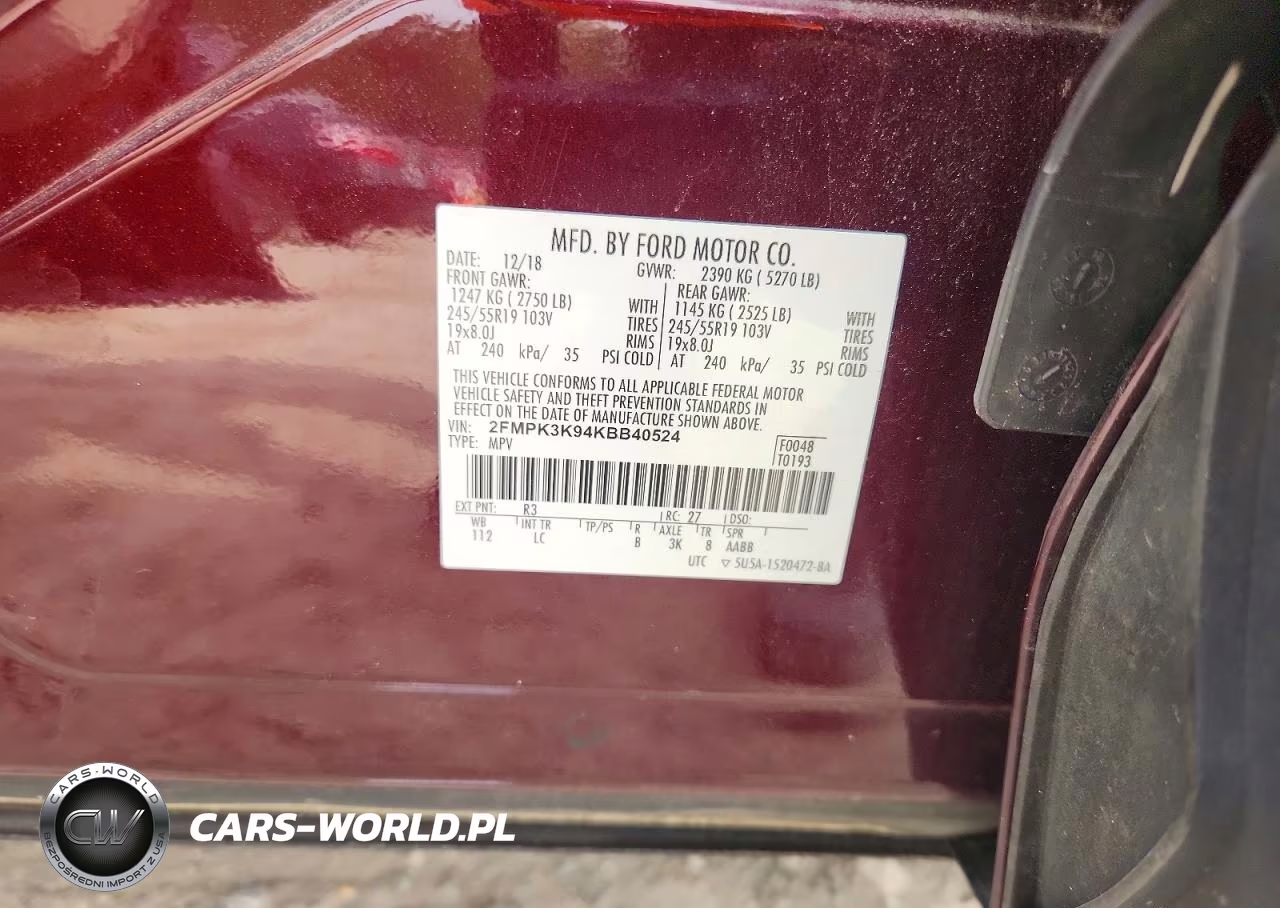 2019 Ford Edge Titanium VIN:2FMPK3K94KBB40524 - 14